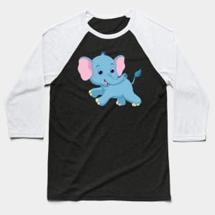 Elephant Blue Baseball T-Shirt